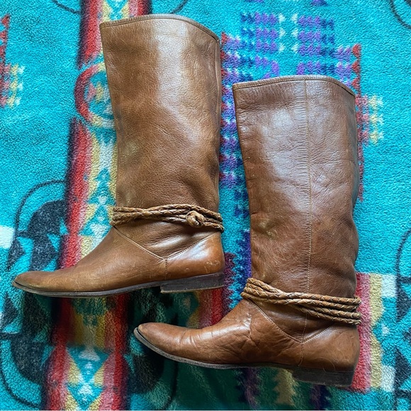 VTG US Polo Assn. Genuine Leather Riding Boots. Size 7. Pull on. Caramel Brown. - Picture 3 of 16